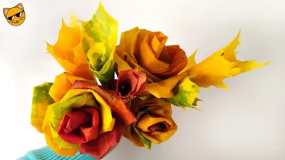 Розы из кленовых листьев своими руками, пошаговое фото как сделать розу из листьев  клена, поэтапное фото розочки и видео инструкция создания букета