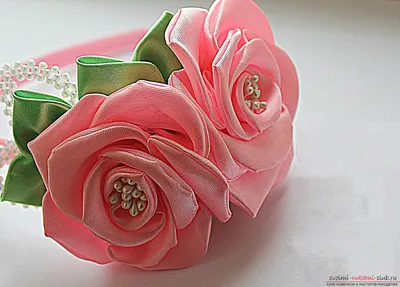 Розы из лент пошаговое фото фотографии