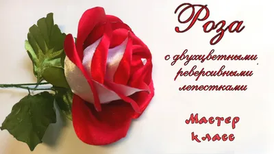 Роза #канзаши из атласной ленты с двухцветными лепестками МК. Rose of satin  ribbon dual-color petals - YouTube