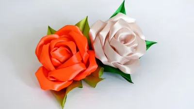 Розы из лент своими руками Как сделать Канзаши МК, DIY Satin ribbon rose,  flower tutorial, how to - YouTube