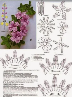 Цветы крючком (схемы) подборка для вдохновения | 38 рукоделок | Дзен