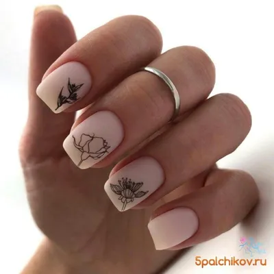 Графические цветы на ногтях | Гвоздь, Дизайн гелевых ногтей, Ногти