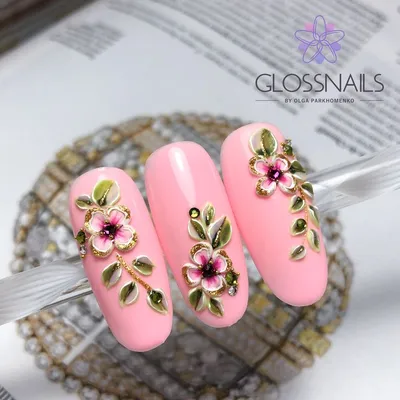 3D Лепка на ногтях. Цветы | Ногти, Цветочные ногти, Цветы на ногтях