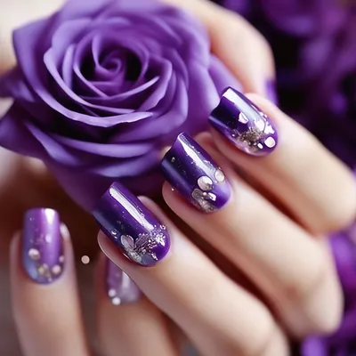 Фиолетовые красивые ногти нежные …» — создано в Шедевруме