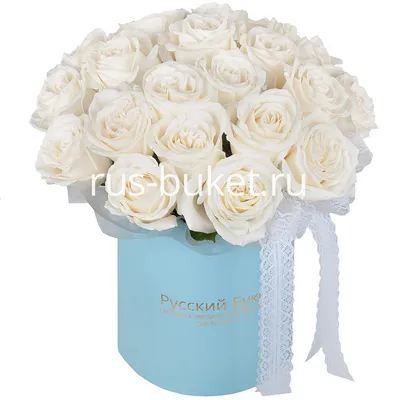 Белые и красные розы в коробке (M) 43-47 роз - купить в интернет-магазине  Rosa Grand