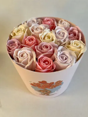 Мыльные розы в шляпной коробке, артикул: 333036573, с доставкой в город  Москва (внутри МКАД)
