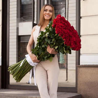 Высокие розы 100 см | купить недорого | доставка по Москве и области