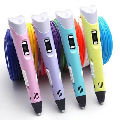 Детская 3D ручка 3D PEN 2 MYRIWELL, керамический носик, экран, 10м  пластика, разные цвета купить в Украине - Цена 460грн. Киев Одесса - Grey