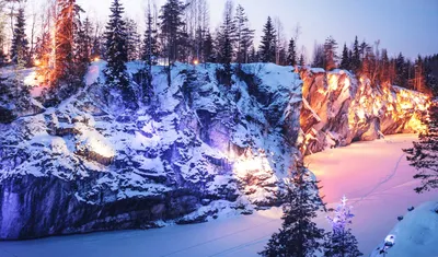 Горный парк «Рускеала» и водопады (Зима)