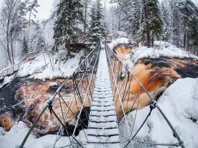 Мраморный Горный Парк Рускеала зимой в Карелии. 4K - YouTube