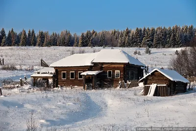 Фотография Старая русская деревня зимой.Деревня Чухраи в Брянской области |  Фотобанк ГеоФото/GeoPhoto | GetImages Group