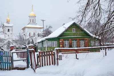 Русская деревня зимой foto de Stock | Adobe Stock