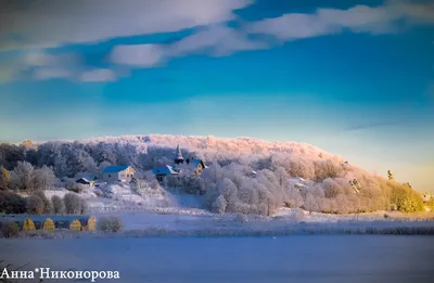 Деревня зимой в интернет-магазине на Ярмарке Мастеров | Картины, Кострома -  доставка по России. Товар продан.