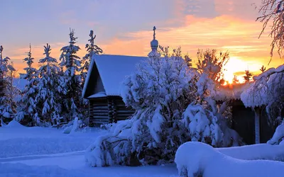 Зимняя деревня - фото и картинки: 60 штук