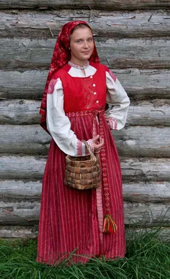 Русский костюм женский № 4 (сарафан, головной убор), фиолетовый |  «Аспект-Сити»