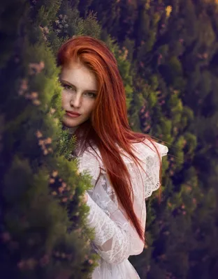 Портрет рыжеволосой девушки с красивым макияжем Stock-Foto | Adobe Stock