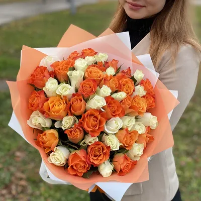Букет из оранжевых роз – купить с доставкой в Москве. Цена ниже!