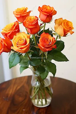 Букет из 25 роз \"Оранжевые розы\", артикул: 200521 в интернет магазине  EnjoyFlowers.ru ❀ с доставкой по Москве