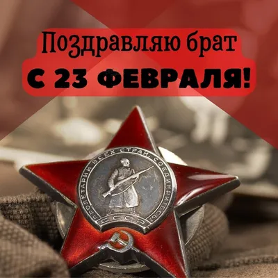 Праздничная, мужская открытка с 23 февраля брата - С любовью, Mine-Chips.ru
