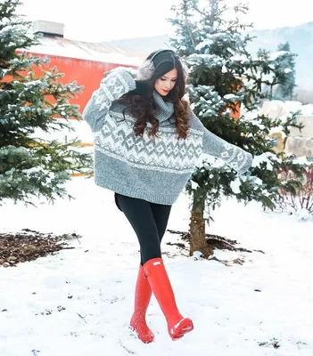 Как носить леггинсы зимой: примеры образов с фото