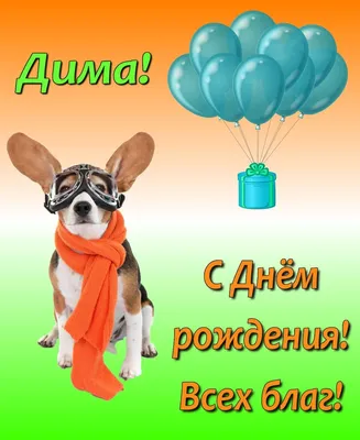 Открытка счастливого Дня Рождения Дмитрий и феноменального везения —  скачать бесплатно