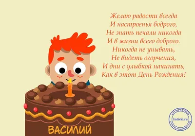 Открытки и картинки с Днем рождения, Василий - Вася! – Привет Пипл!