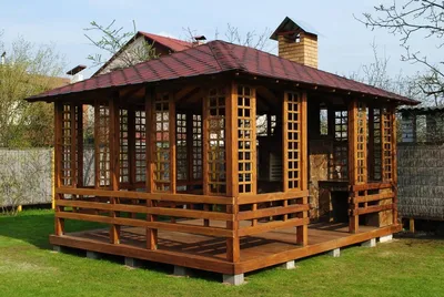 Садовые беседки из дерева и кирпича: цены, фото - Wood Luxury