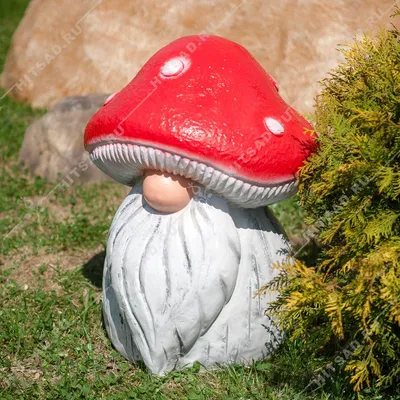 Фигура садовая Гриб гном купить за 2 975 руб. ЦЕНА Снижена - Зимние скидки  на Садовые фигуры грибов