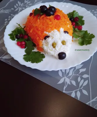 Салат \"Ежик\" с корейской морковкой - пошаговый рецепт с фото на Повар.ру