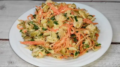 Салат лисичка с корейской морковкой рецепт с фото фотографии