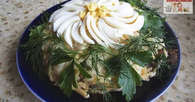 Салат Ромашка из печени трески - пошаговый рецепт с фото на Готовим дома