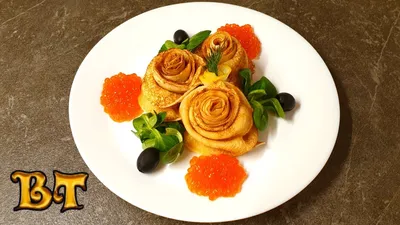 Розы из блинов – кулинарный рецепт