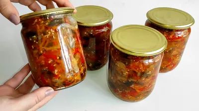 Баклажаны с помидорами и болгарским перцем на зиму рецепт фото пошагово и  видео - 1000.menu