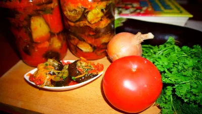 Салат из баклажанов на зиму сделав раз, теперь готовлю каждый год.  #заготовки - рецепт автора Елена Машнич Сибирячка