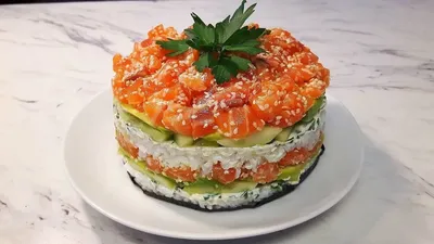 Салат Суши для праздничного стола – рецепт | FoodOboz