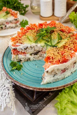 Суши Торт Филадельфия, вкусный как настоящие роллы! Супер вкусная закуска  для праздничного стола! - YouTube