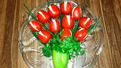 Салат тюльпаны из помидоров: рецепт приготовления