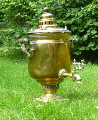 Gas Brass Samovar Modern Design Model Afrina 6-Liter - ShopiPersia