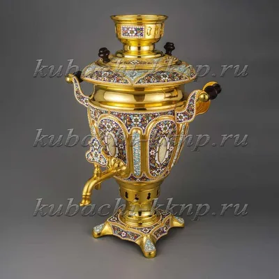 Samovar \"Acorn\" set painting \"Khokhloma\"