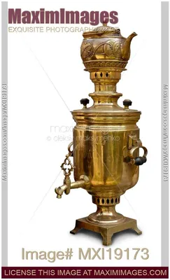 Samovar 4 liters \"Suksun\" copperplated | Russian Adept