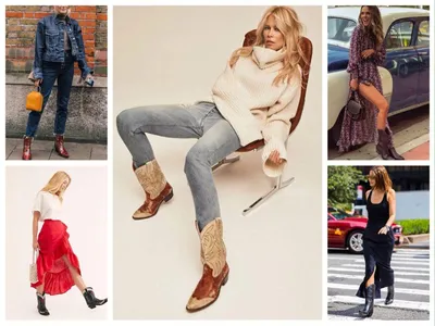 С чем носить ботинки и сапоги казаки - фото комплектов street style.
