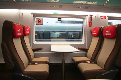 High-speed train Sapsan - business class. Train from St. Petersburg to  Moscow - YouTube