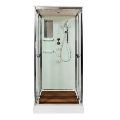 Душевая кабина Domani Spa Delight 99 Slim без электрики, высокий поддон  900x900x2180 (бел. стенки, прозр. стекла) DS01DS99HWCl00 в  интернет-магазине piastrella.shop