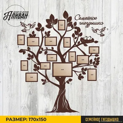 Фоторамка-наклейка \"Семейное Древо\" на стену для фотографий, цвет черный,  144х175 см - купить в Москве, цены на Мегамаркет