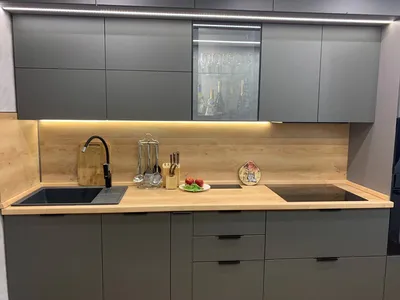 Проект серая кухня в современном стиле от компании «KiT» в Иркутске | «KiT  кухни и шкафы»