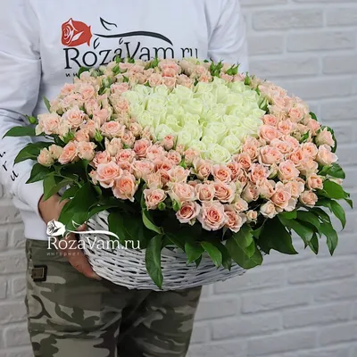 Купить Сердце из роз в дизайнерском оформлении в Новосибирске