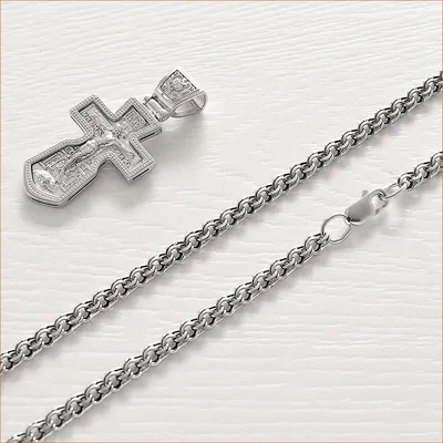 Цепочка серебряная с алмазной огранкой Diamond Edge Chain Silver ширина 2  мм длина 55 см.