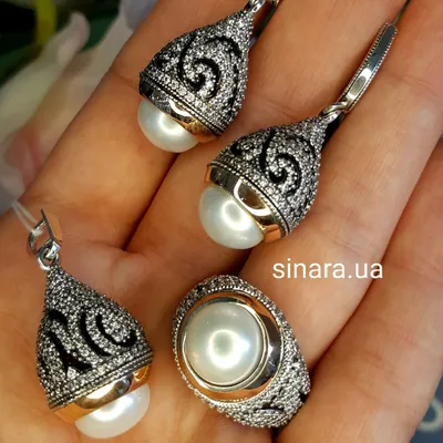 Серебряные серьги пусеты Ван Клиф с белым ониксом | Silver style UA