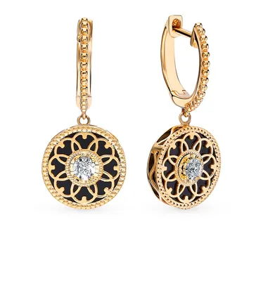 Серебряные серьги с ониксом/ювелирные изделия ROJO Fashion Jewelry 12584515  купить в интернет-магазине Wildberries