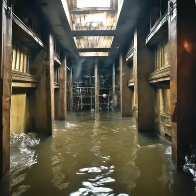 Заброшенная и затопленная шахта лифта…» — создано в Шедевруме